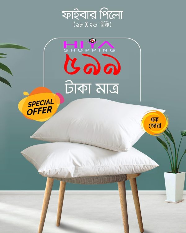 Hade Pillow Pack of 2  (White)
